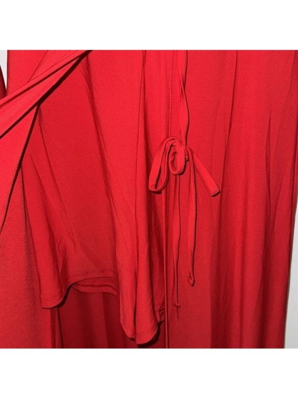 Red Venus Long Sleeve Jumpsuit With Open Front Skirt Overlay Strappy Neckline & - Picture 7 of 12